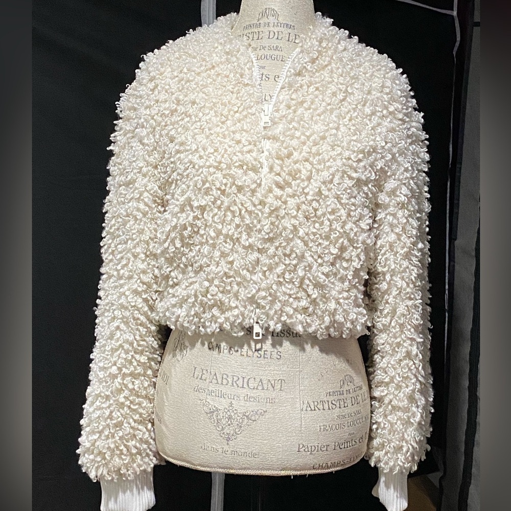 Tibi‎ Cream Faux Fur Jacket